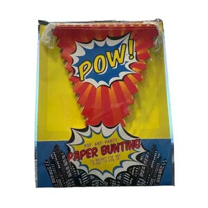 Ginger Ray Pop Art Superhero Party Paper Hanging Banner, 14 Flags